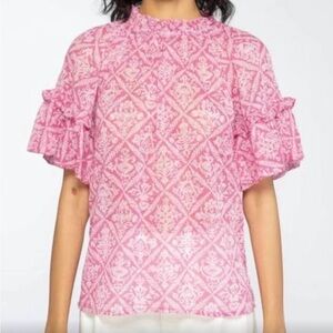 Banjanan Pink Patterned Blouse size large